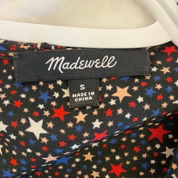 Madewell silk ruffle hem wrap top in starry night - Picture 3 of 3